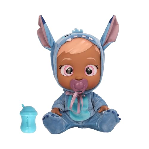 Cry Babies Disney Stitch, Bambole Ispirata A Stitch, Vestita Con L'Iconico Pigiama Blu, Piange Lacrime Vere, Suoni Realistici Di Bebè, Bambini Dai 18