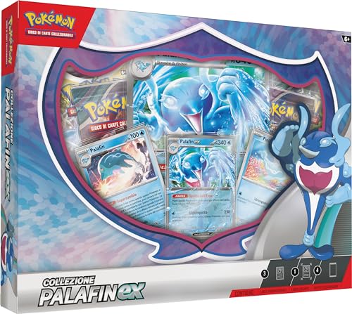 Collezione Palafin-Ex Del Gcc Pokémon (Quattro Buste Di Espansione, Tre Carte Olografiche E Una Carta Olografica Gigante), Edizione In Italiano