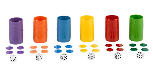 Falomir - Acc Parchís Set Completo Di 6 Cubetti Di Plastica Gioco Da Tavolo (Accessori), Multicolore (27934)
