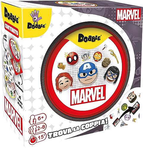 Asmodee Dobble Marvel Emoji, Gioco Da Tavolo, 2 E 8 Giocatori, Da 6 Anni, Edizione In Italiano, Pack Ecosostenibile