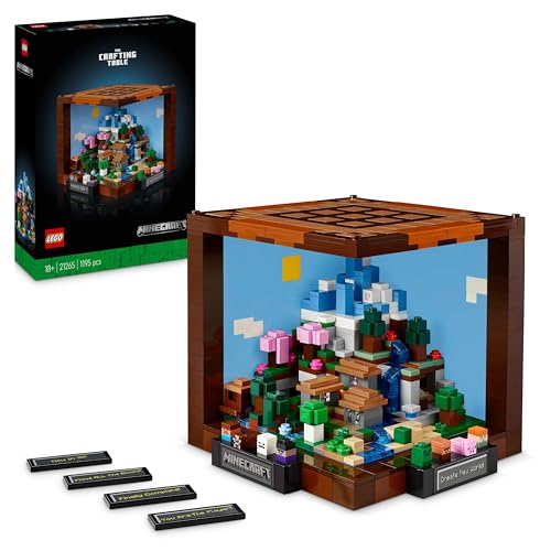 Lego Minecraft Banco Da Lavoro, Set D'Avventura Per Festeggiare Il 15° Anniversario Del Videogioco, Modellino Da Costruire Con 12 Biomi, 8 Microfigure