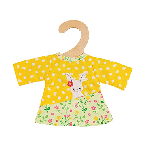 Heless 9355-Abbigliamento Design Bunny Lou, Vestito A Tunica Con Applicazione Di Coniglietto E Motivo Floreale Per Bambole E Peluche Di Taglia 20-25 C