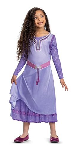 Disney Wish, Abito Deluxe Di Asha Per Bambini, Taglia M (7-8 Anni) Perfetto Per Carnevale E Per Tutti I Tipi Di Festa! Indossa L’Abito Viola Ispirato