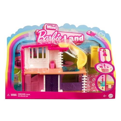 Barbie Mini Barbieland - Mini Casa Dei Sogni 3, Playset Con Bambola 3,8 Cm A Sorpresa, Mobili, Accessori, Ascensore E Piscina Inclusi, Giocattolo Per