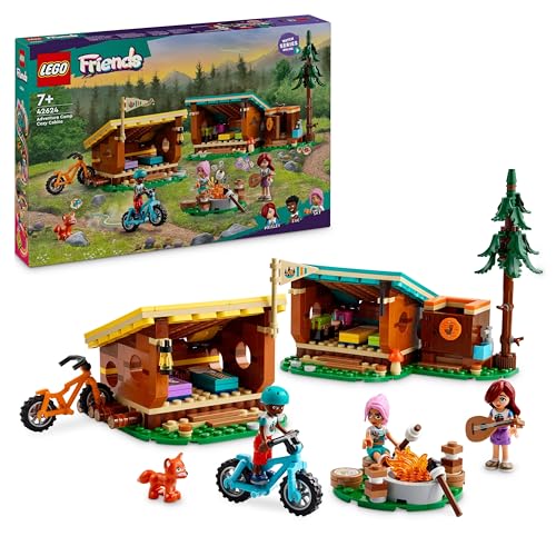 Lego Friends Cabine Relax Al Campo Avventure, Giochi Educativi Per Bambine E Bambini Da 7 Anni, Campeggio Giocattolo Da Costruire Con 3 Personaggi, 2
