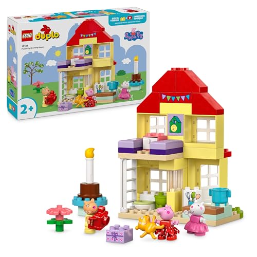 Lego Duplo La Casa Del Compleanno Di Peppa Pig, Giochi Creativi Per Bambine E Bambini Da 2 Anni In Su Con 3 Personaggi, Orsacchiotto Giocattolo E Tort