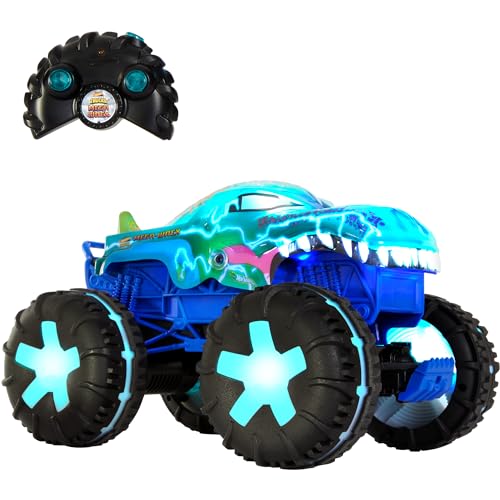 Hot Wheels Monster Trucks - Mega-Wrex Oversize R/C, Truck Radiocomandato In Scala 1:15 Con 3 Modalità Di Gioco, Luci E Suoni Interattivi, Giocattolo P