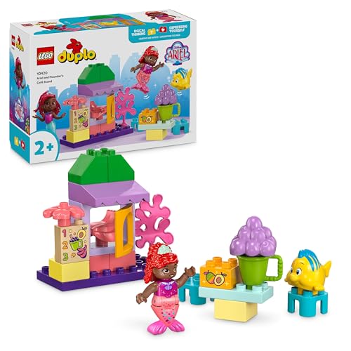 Lego Duplo | Disney Il Chiosco Del Caffè Di Ariel E Flounder, Giocattolo Della Sirenetta Da Costruire, Giochi Educativi Per Bambine E Bambini In Età P