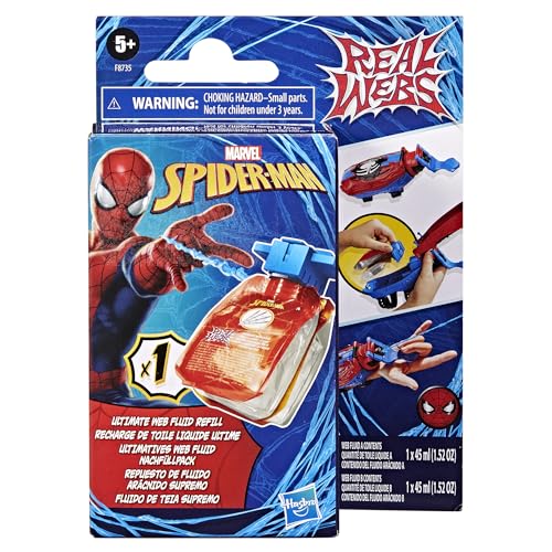 Spider-Man Hasbro Marvel, Ricarica Di Fluido Ragnatela Eccezionale Real Webs, Da Usare Col Blaster Giocattolo Per Il Roleplay Real Webs