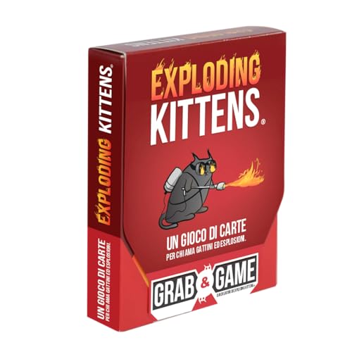 Asmodee: Exploding Kittens Grab & Game, Gioco Di Carte Edizione Da Viaggio, Party Game, 2-3 Giocatori, 7+ Anni, Edizione In Italiano