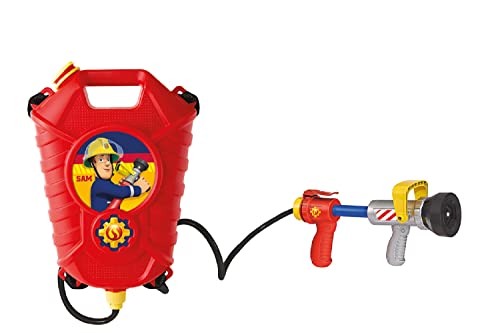 Simba - Sam Le Pompier - Pistola Ad Acqua Di Ricarica - 23 Cm - Lancia Antincendio - Cinghie Regolabili - 109252293002