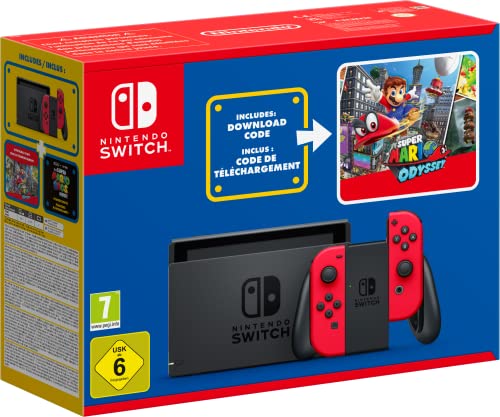 Console Nintendo Switch – Edizione Speciale Super Mario Odyssey + Sticker Super Mario Bros. Il Film