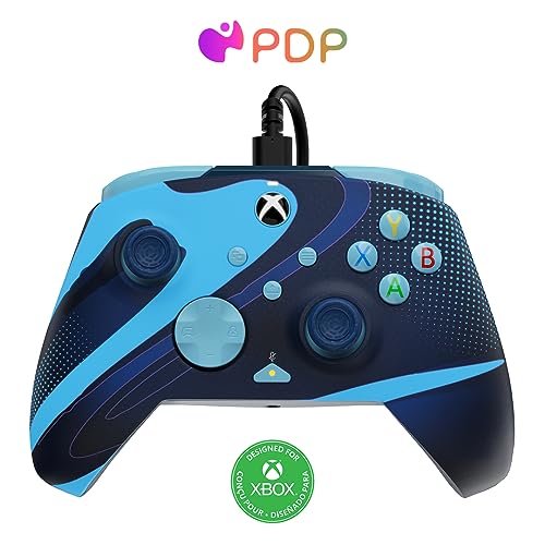 Pdp Xbox Rematch Glow Wired Controller - Blue Tide