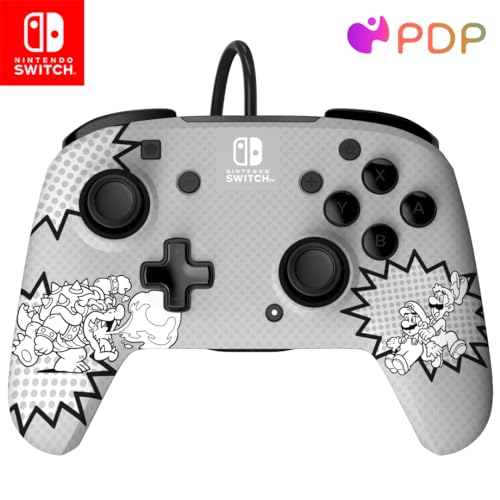 Pdp Switch Rematch Cablato Controller Comic Strip Bros Licenza Ufficiale By Nintendo - Customizable Buttons, Sticks, Triggers, And Paddles - Ergonomic