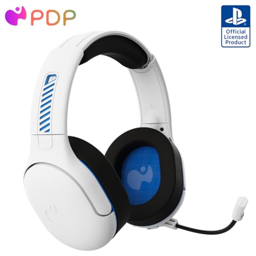 Pdp Airlite Pro Wireless Headset White With Noise Cancelling Microphone For Sony Playstation Ps5 - Ps4, Officially Licensed