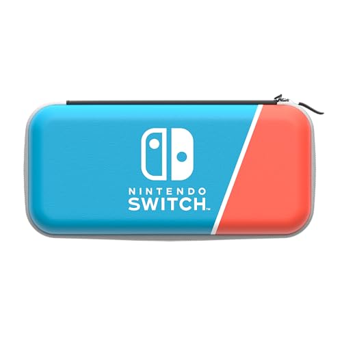 Pdp Gaming Licenza Ufficiale Switch Slim Deluxe Travel Caso - Neon Pop - Semi-Hardshell - Console Stand - Protective Pu Leather - Holds 14 Games - Wor