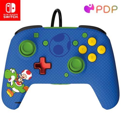 Pdp Switch Rematch Cablato Controller Toad & Yoshi Licenza Ufficiale By Nintendo - Customizable Buttons, Sticks, Triggers, And Paddles - Ergonomic Con