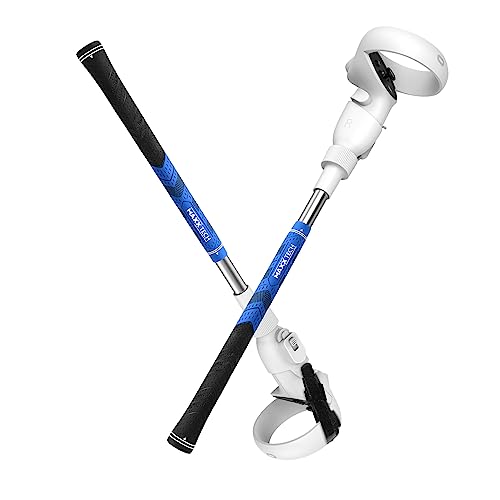 Maxx Tech Vr Pro Golf Clubs Kit Designed For Oculus/Meta Quest 2 Controllers, Includes 2 Premium Quality Golf Clubs Compatible With Pro Putt, Topgolf,