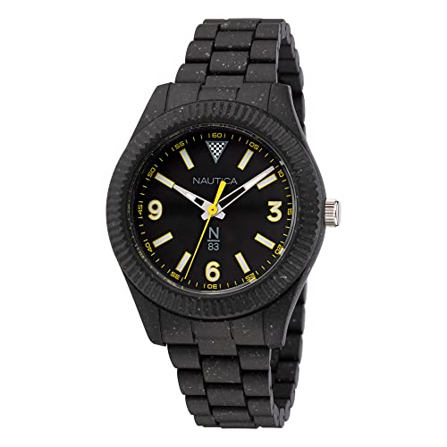 Nautica N83 N83 Mercury Bay Nero Riciclato Ocean Plastic Bracelet Watch (Modello: Napmbf202), Nero