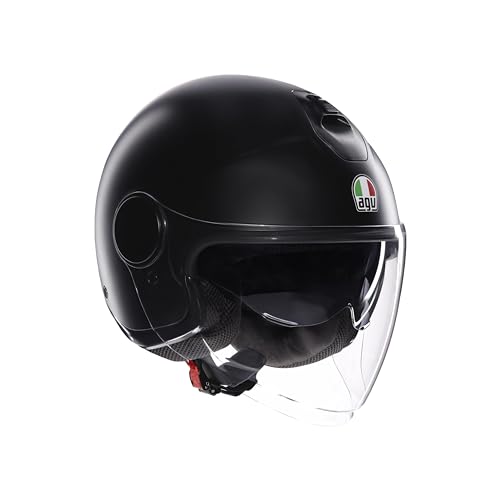 Agv - Eteres E2206, Casco Da Moto Jet Unisex, Casco Moto Open Face Con Anello Antifurto, Visiera Antigraffio E Anti-Uv, Tecnologia Con Assorbimento Is