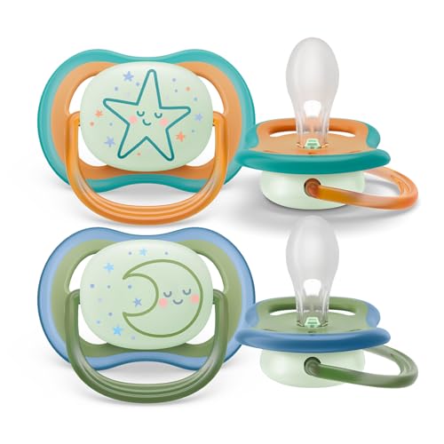 Philips Avent - Ciuccio Ultra Air Nighttime – Confezione Da 2 Ciucci Senza Bpa, Traspiranti Al Buio Per Bambini Dai 18 Mesi In Su, Con Scatola Per Il