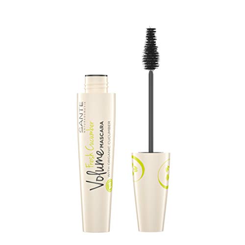 Sante Naturkosmetik Fresh Cucumber Volume Mascara Nero, Massimo Volume, Densità E Perfettamente Separate, Con Cetriolo Biologico, Vegano, 12 Ml
