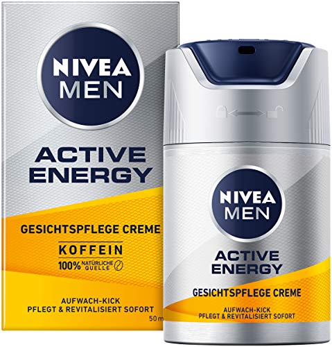 Nivea Men Active Energy Crema Per La Cura Del Viso (50 Ml), Crema Viso Rivitalizzante Per Uomini, Idratante Ad Assorbimento Rapido Contro I Segni Di S