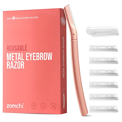 Zomchi Rasoio Per Sopracciglia - Rasoio Viso Donna Con 6 Lamette - Rasoio Per Sopracciglia E Dermaplaning - Per Tagliare E Modellare Le Sopracciglia -