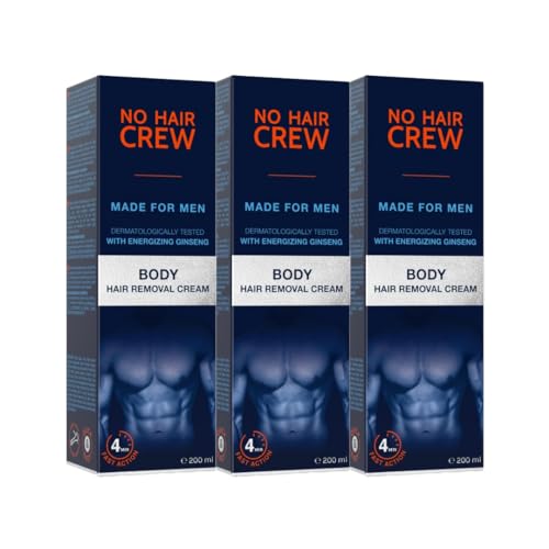 No Hair Crew - 3 X 200 Ml Crema Depilatoria Per Il Corpo, Per Uomini (Set Di 3 X 200 Ml)