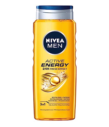 Nivea Men Active Energy 3 In 1 - Gel Doccia Energizzante Da Uomo Con Caffeina, 500 Ml