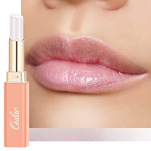Oulac 2 In 1 Rossetto E Balsamo Labbra Bianco, Labbra Succoso E Lucido, Effetto Idratante E Nutriente, Cura Delle Labbra, Fornisce Morbidezza Alle Lab