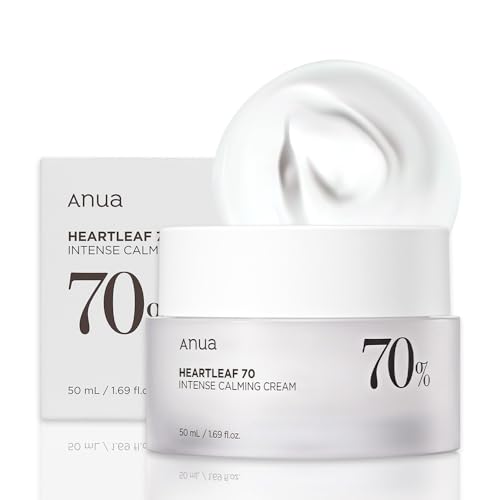 Anua Heartleaf 70 Crema Lenitiva Intensa Con Ceramide, Pantenolo, Estratto Di Heartleaf, Cura Della Pelle Coreana - (50 Ml /1,69 Fl. Oz)