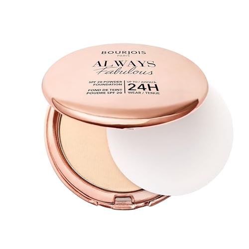 Bourjois Always Fabulous, 115 Golden Ivory, Fondotinta Compatto In Polvere, Formula Leggera, Lunga Tenuta Fino A 24 Ore, Spf 20, Acido Ialuronico, Fin