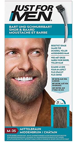 Just For Men Baffi E Barba Di Colore Marrone Medio, Elimina Il Grigio Per Un Aspetto Più Spesso E Pieno – M35