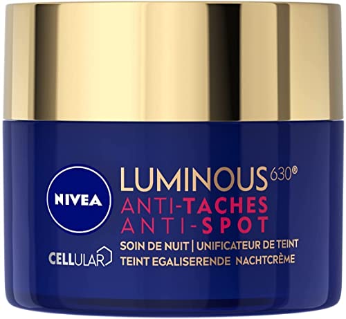 Nivea Luminous 630 - Crema Notte (1 X 50 Ml), Crema Da Notte Anti Macchie Pigmentate, Trattamento Viso Notte Anti-Invecchiamento Perfetto Per La Carna