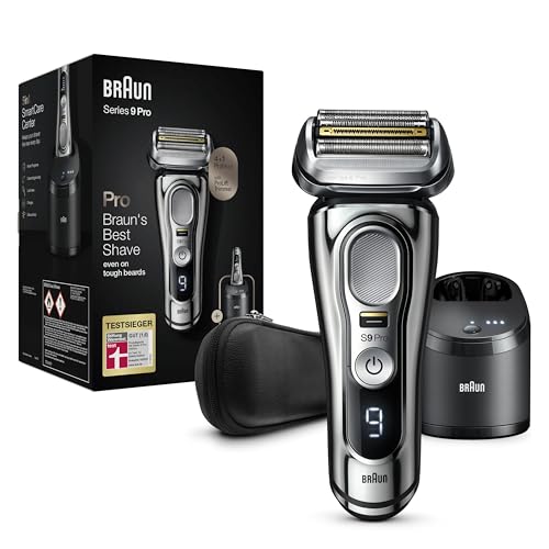 Braun Series 9 Pro Premium - Rasoio Elettrico Da Uomo Con Testa Di Rasatura 4+1, Rasoio Elettrico & Prolift Trimmer, Stazione Di Pulizia 5 In 1, Durat