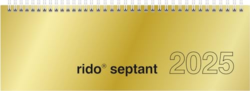Rido/Idé 7036121915 Querterminbuch Modell Septant (2025)| 2 Seiten = 1 Woche| 305 × 105 Mm| 128 Seiten| Glanzkarton-Einband| Goldfarben