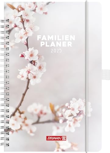 Brunnen 1070290025 Buchkalender Familienplaner (2025) "Blossom"| 2 Seiten = 1 Woche| A5| 192 Seiten| Hardcover| Bunt