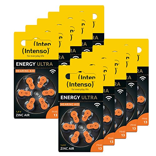 Intenso Energy Ultra 7504426Mp - 60 Batterie Per Apparecchi Acustici Pr48, Tipo 13, 10 Confezioni Da 6 Pezzi, Colore: Arancione