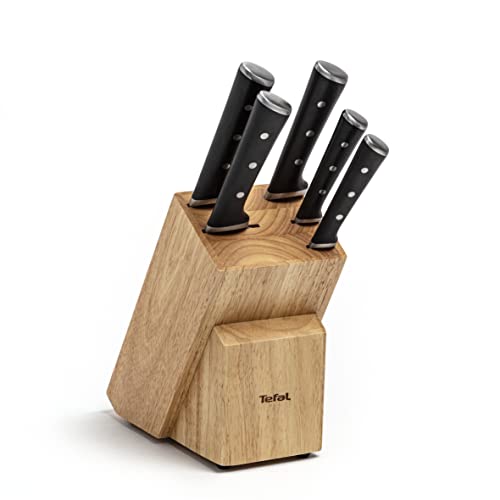 Un Juego De 5 Cuchillos En El Bloque Tefal Ice Force K232S5