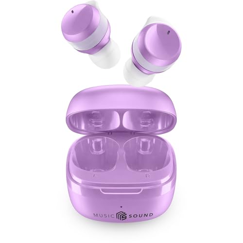 Music Sound - Flow - Auricolare Bluetooth In-Ear Senza Fili - Play Time 25H - Viola