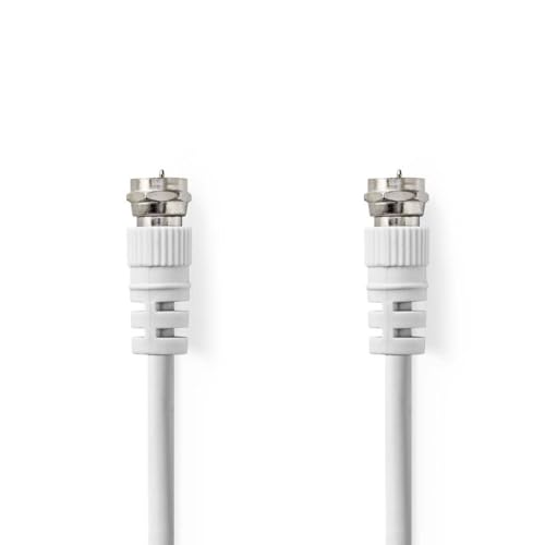 Nedis Cavo Satellitare E Antenna | Spina F | Spina F | Nichelato | 75 Ohm | Doppia Schermatura | 1.00 M | Rotondo | Pvc | Bianco | Etichetta