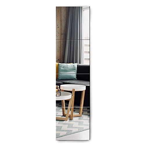 Muzilife Glas Wandspiegel Fliesen With 8 Klebe Mat Hd Spiegelfliesen Set In Küche, Wohn- Und Badezimmer, Vetro, 12X12 (30X30Cm)
