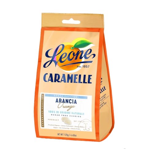 Pastiglie Leone Caramelle Arancia Senza Zucchero, 125G