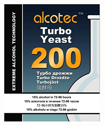 Alcotec Turbo Lievito - Batch 200, Spirit Lievito, Distillatori Lievito, Purè Lievito, Moonshine Lievito, Super Lievito, Vodka Lievito