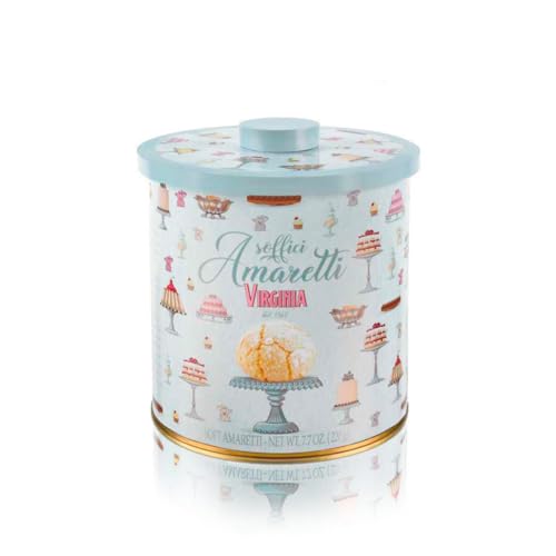 Amaretti Morbidi Amaretti Virginia Classico Incartati Latta Metallo 220 G