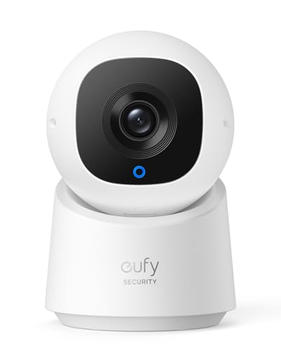 Eufy Security Telecamera Wifi Interno C220, 2K, 360° Videocamera Sorveglianza Interno Wifi, Rilevamento Ia, Visione Notturna, Alexa, Ideale Per Baby M