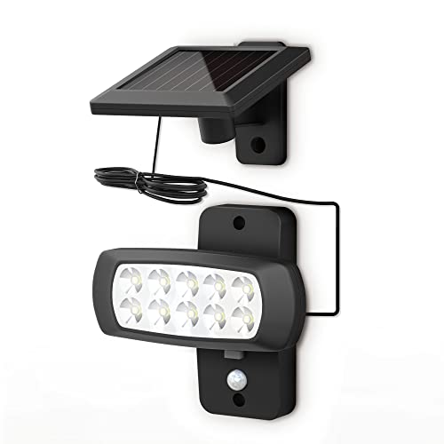 B.K.Licht Faro Led Solare Esterno Con Sensore Di Movimento E Crepuscolare, Luce Fredda 6500K, Luce Di Sicurezza Con Accensione Automatica, Pannello So