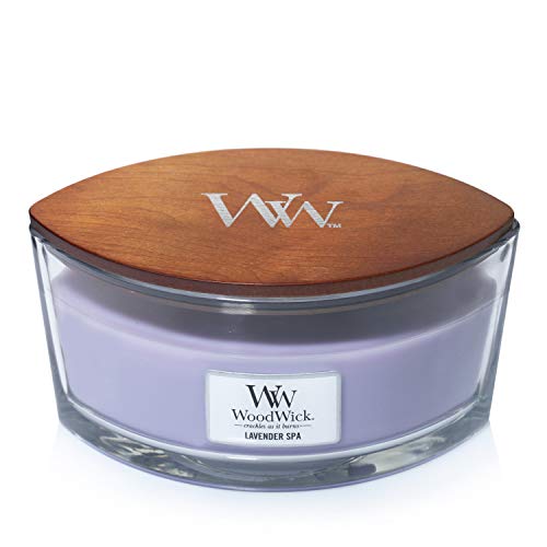 Woodwick Candela Profumata Ellispe Con Stoppino Crepitante | Spa Alla Lavanda (Lavender Spa) | Durata Della Fragranza: Fino A 50 Ore
