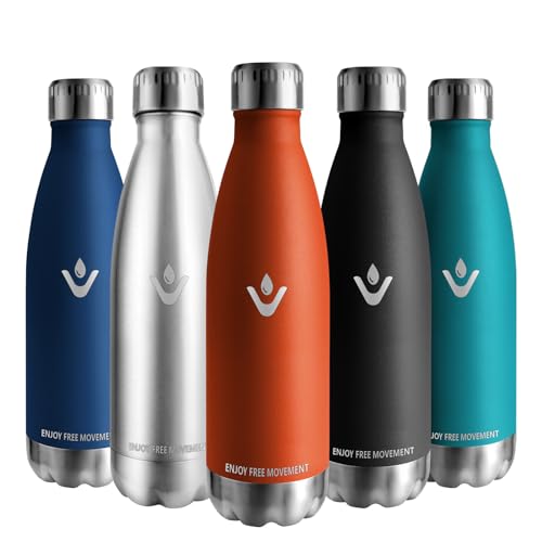 Vikaster Bottiglia Termica, 500Ml Borraccia, Borraccia Acciaio Inox Mantiene Caldo Per 12 Ore/Freddo 24 Ore, Borracce Senza Perdite, Borraccia Adatto 